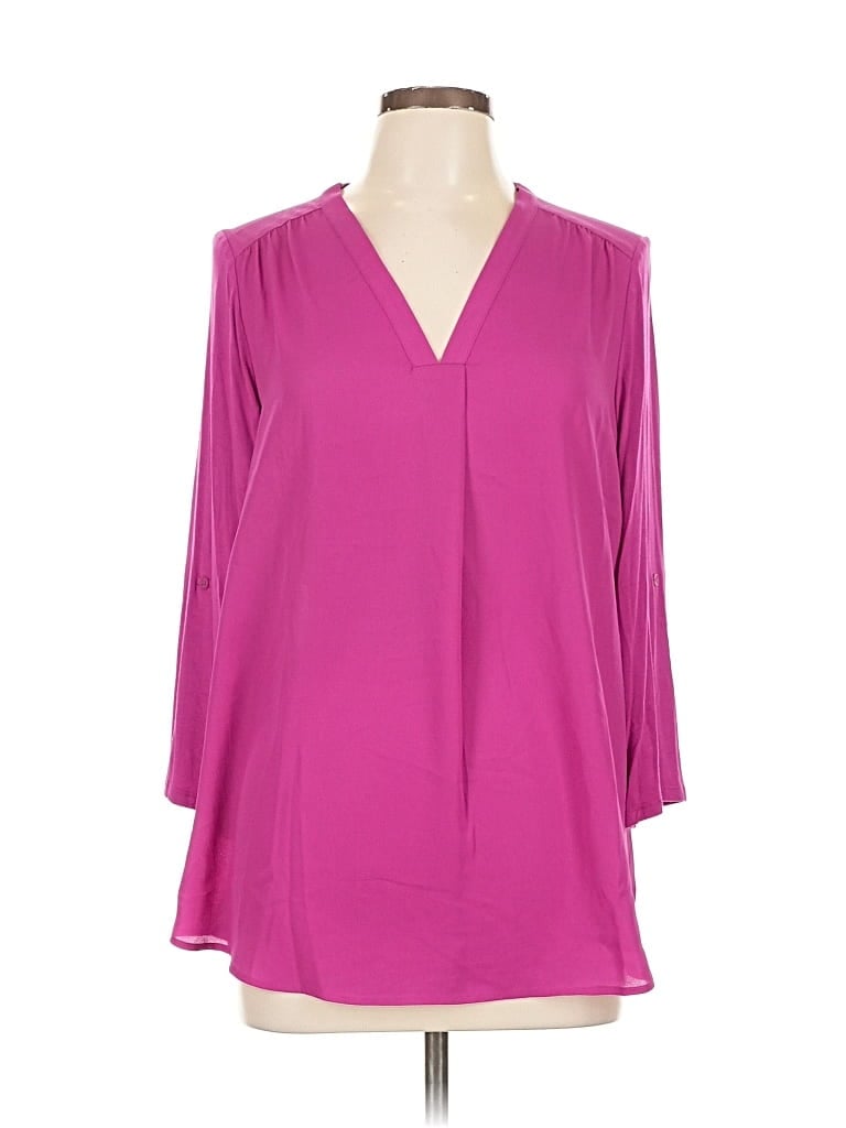 Pre-owned Pleione 3/4 Sleeve Blouse In Pink