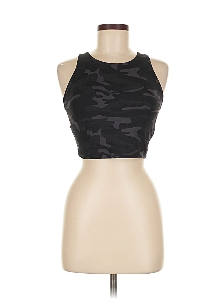 Pre-owned Crz Yoga Tank Top Black Halter Neckline Tops