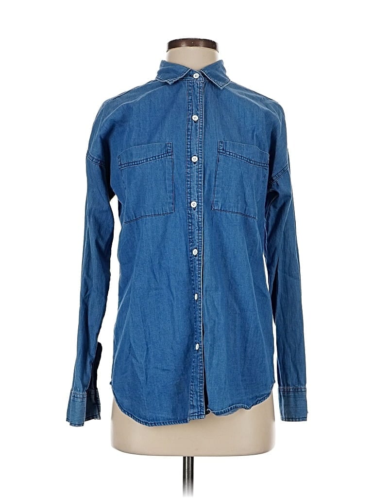 Pre-owned Old Navy Long Sleeve Button Down Shirt In Blue
