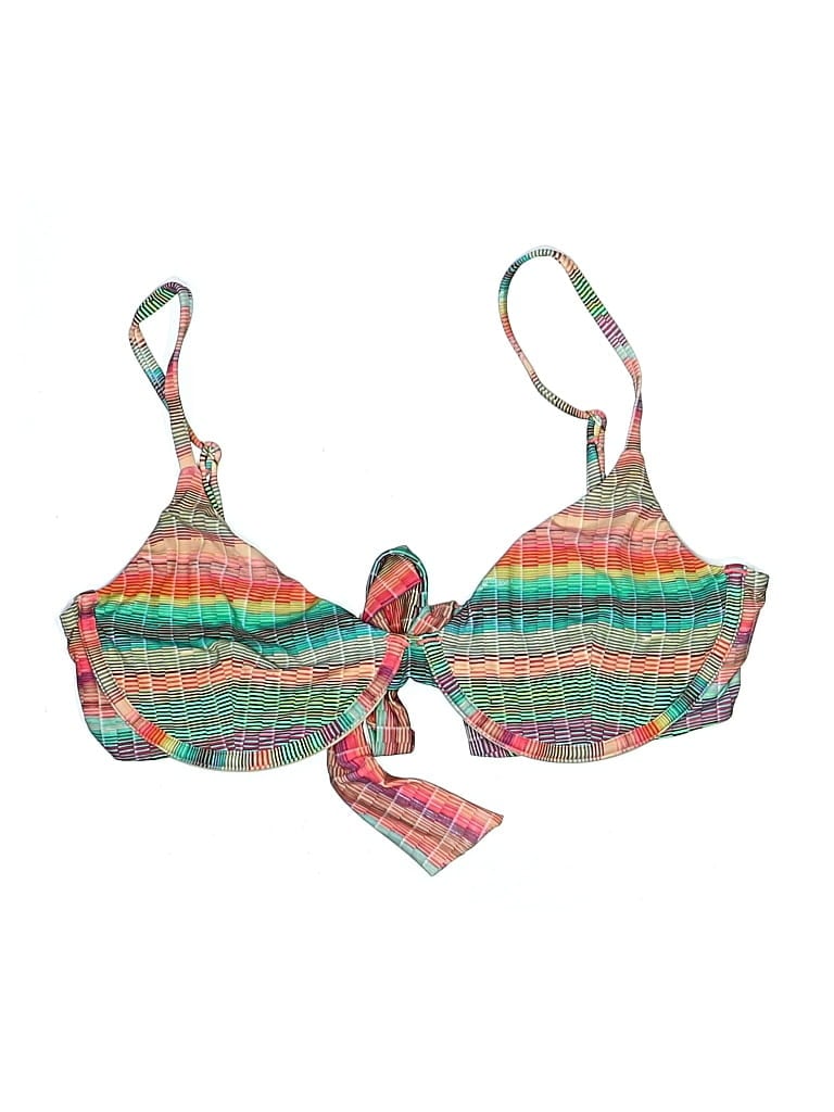 Pre-owned Pq Swim Swimsuit Top Pink Tweed Pattern Swimwear