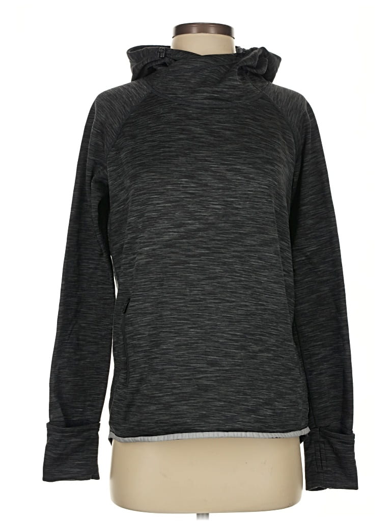 Pre-owned Gap Fit Pullover Hoodie In Black