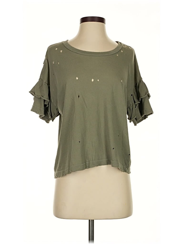 Pre-owned Current Elliott Short Sleeve T-shirt In Green