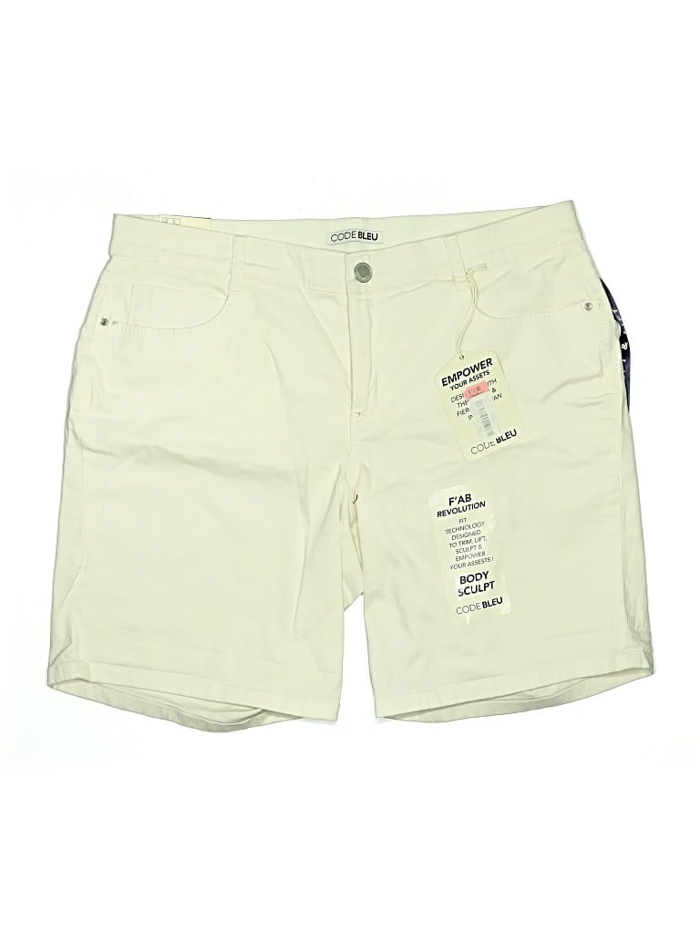 Pre-owned Code Bleu Khaki Shorts In White