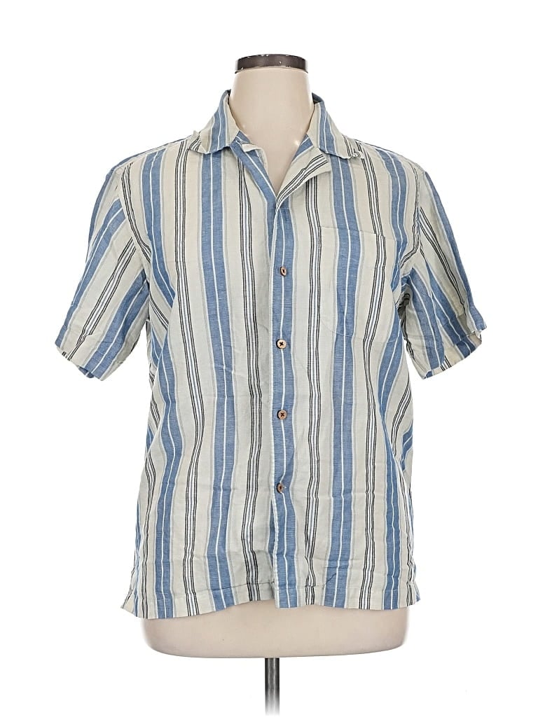 Pre-owned Assorted Brands Short Sleeve Button Down Shirt In Blue