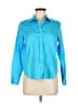 Ruby Rd. 100% Cotton Color Block Blue Long Sleeve Button-Down Shirt Size 8 (petite) - photo 1