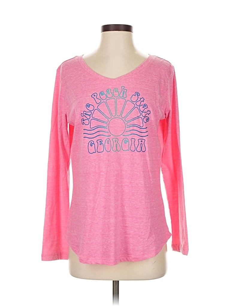 Pre-owned State Of Mine Long Sleeve T-shirt In Pink