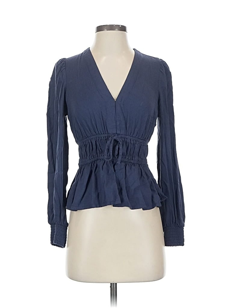 Pre-owned Old Navy Long Sleeve Blouse In Blue