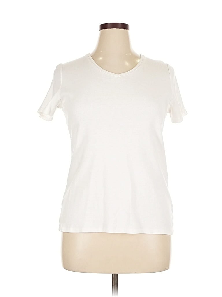Pre-owned Croft & Barrow Short Sleeve T-shirt In White