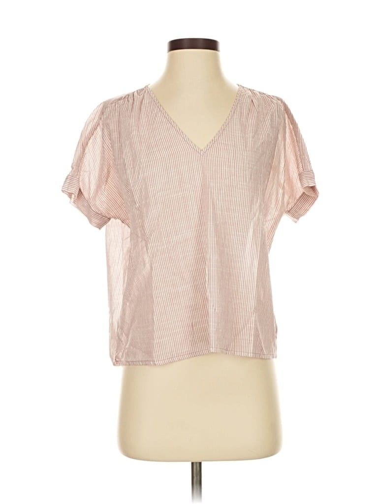 Click to view more detailed imagery on our partner's website Pre-owned Madewell Short Sleeve Blouse In Pink