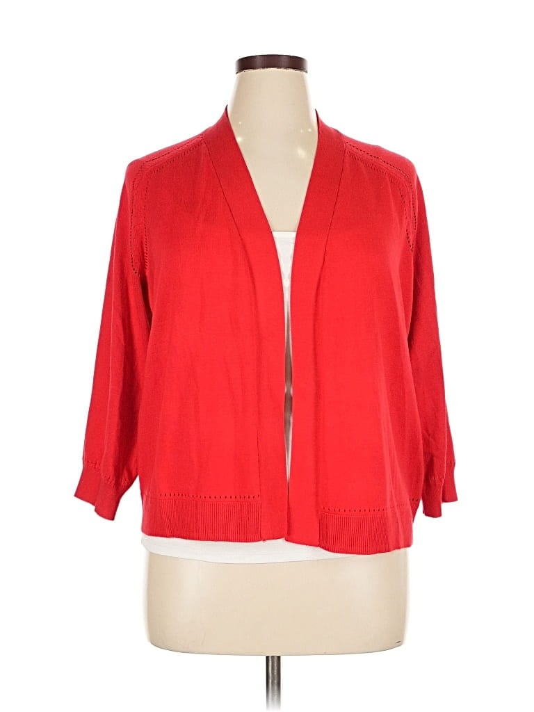 Pre-owned Lane Bryant Cardigan Sweater In Red