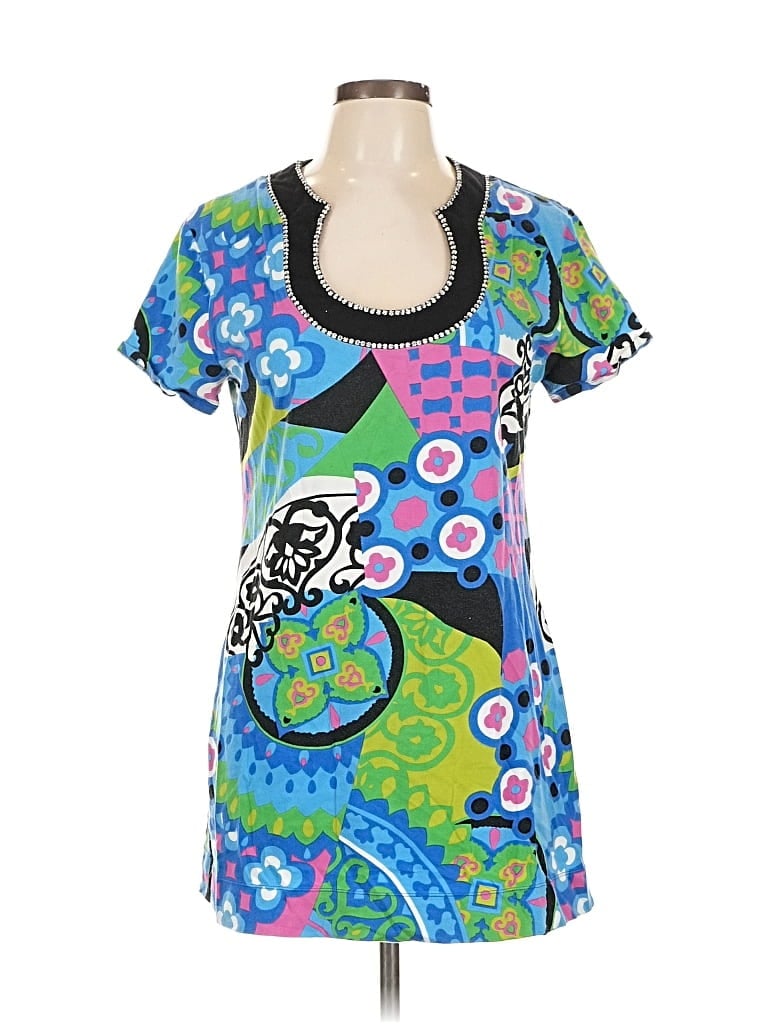 Pre-owned Soft Surroundings Short Sleeve Top Green Scoop Neck Tops