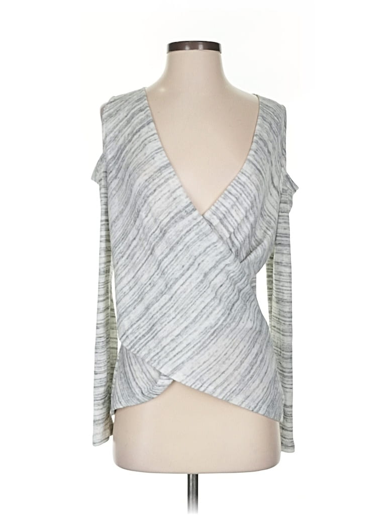 Pre-owned White House Black Market Pullover Sweater In Silver