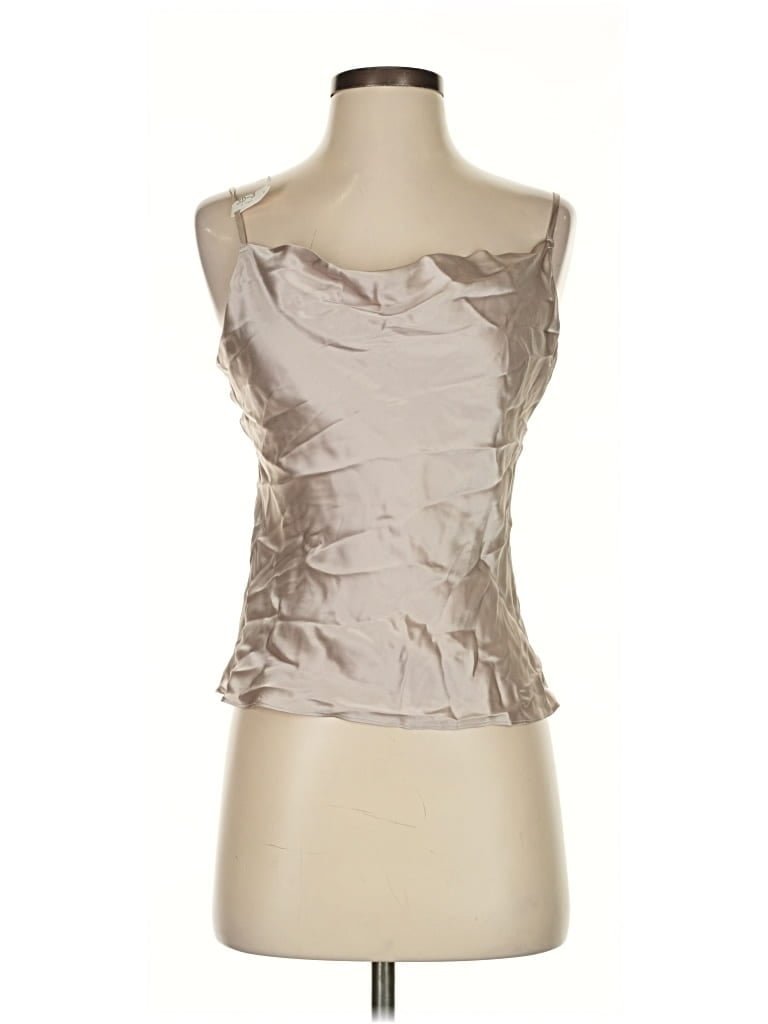 INTERMIX Pre-owned Sleeveless Silk Top Tan Strapless Neckline Tops In Brown