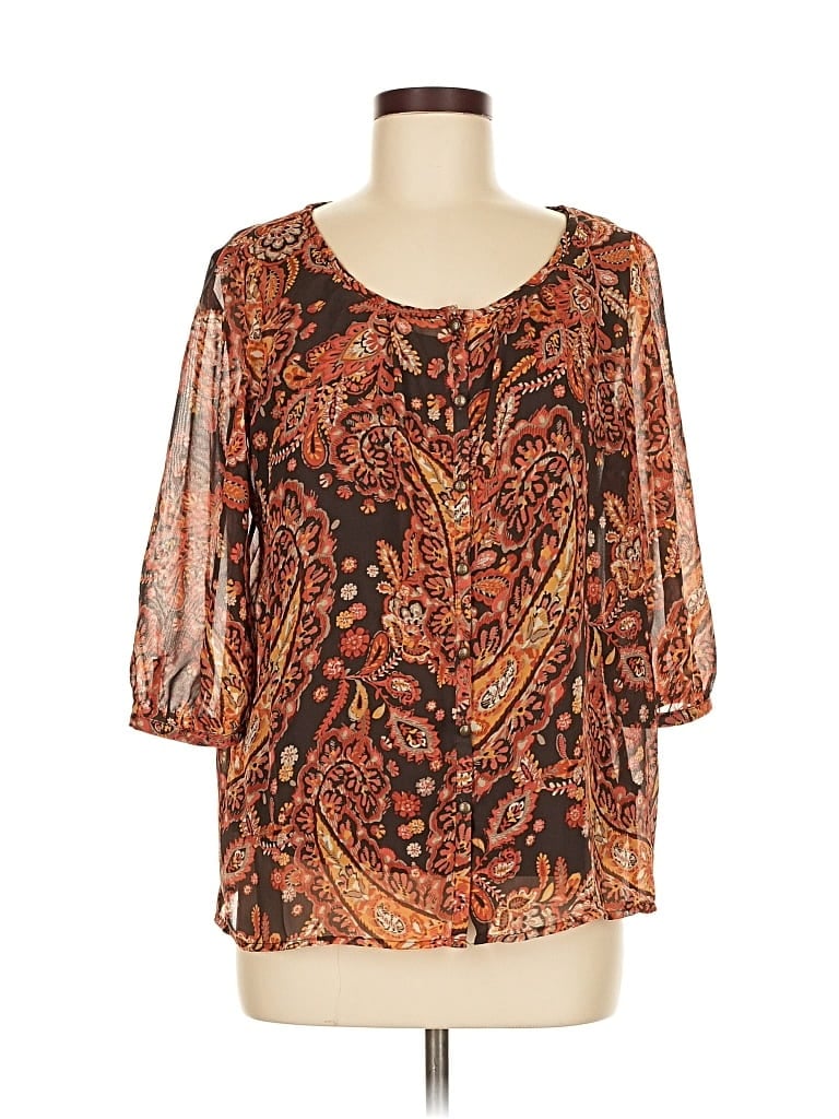 212 COLLECTION Pre-owned 3/4 Sleeve Blouse In Brown