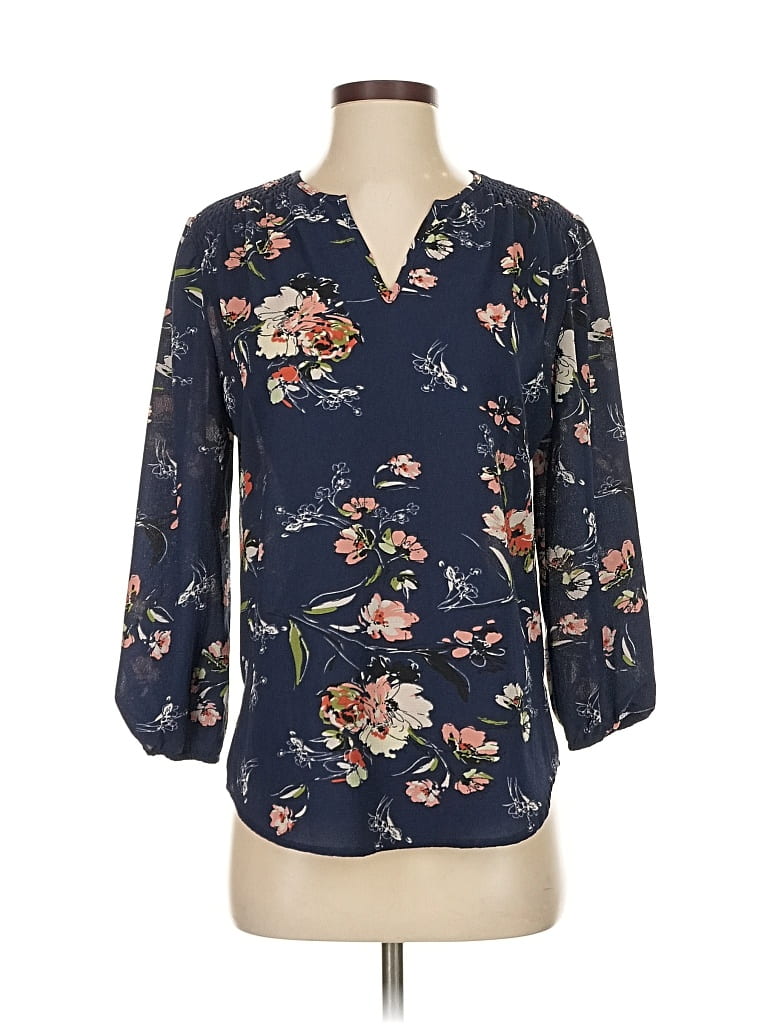 Pre-owned Fun2fun 3/4 Sleeve Blouse In Blue