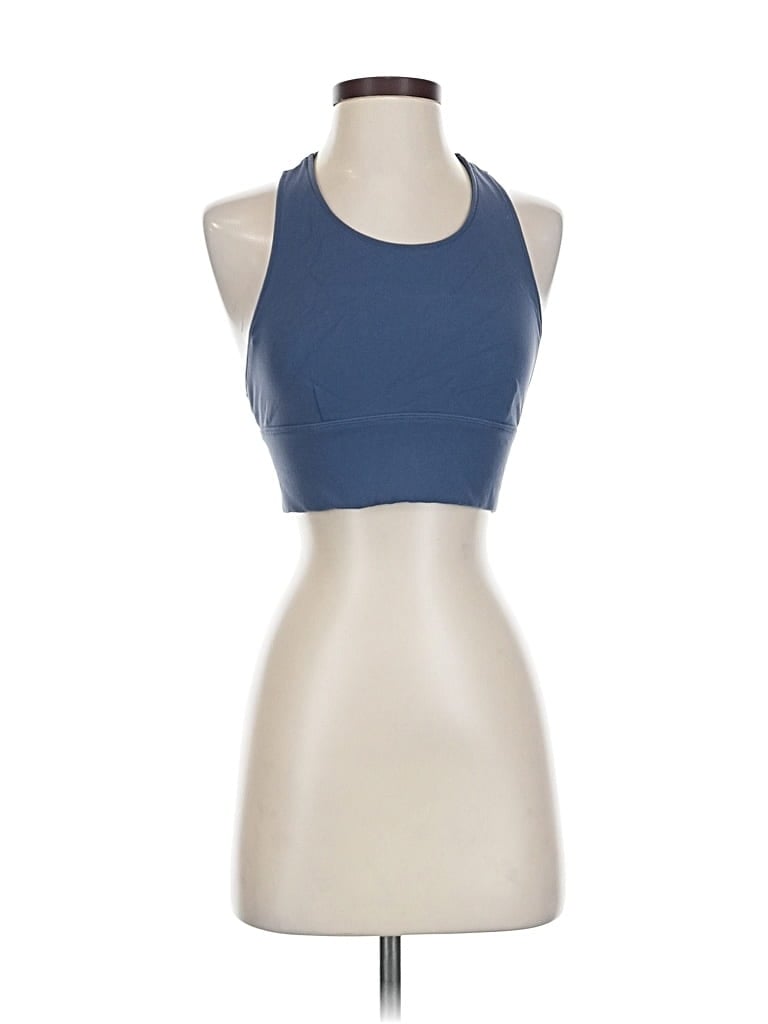 Pre-owned Made For Italic Tank Top Blue Halter Neckline Tops