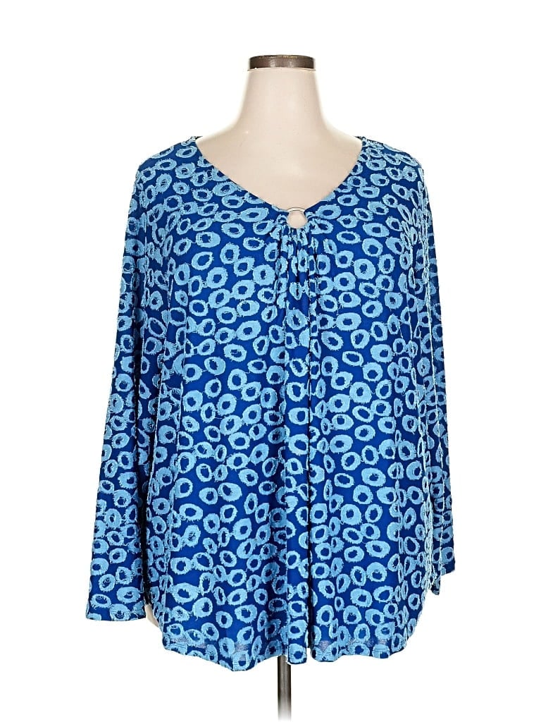 Pre-owned Ruby Rd. Long Sleeve Blouse In Blue