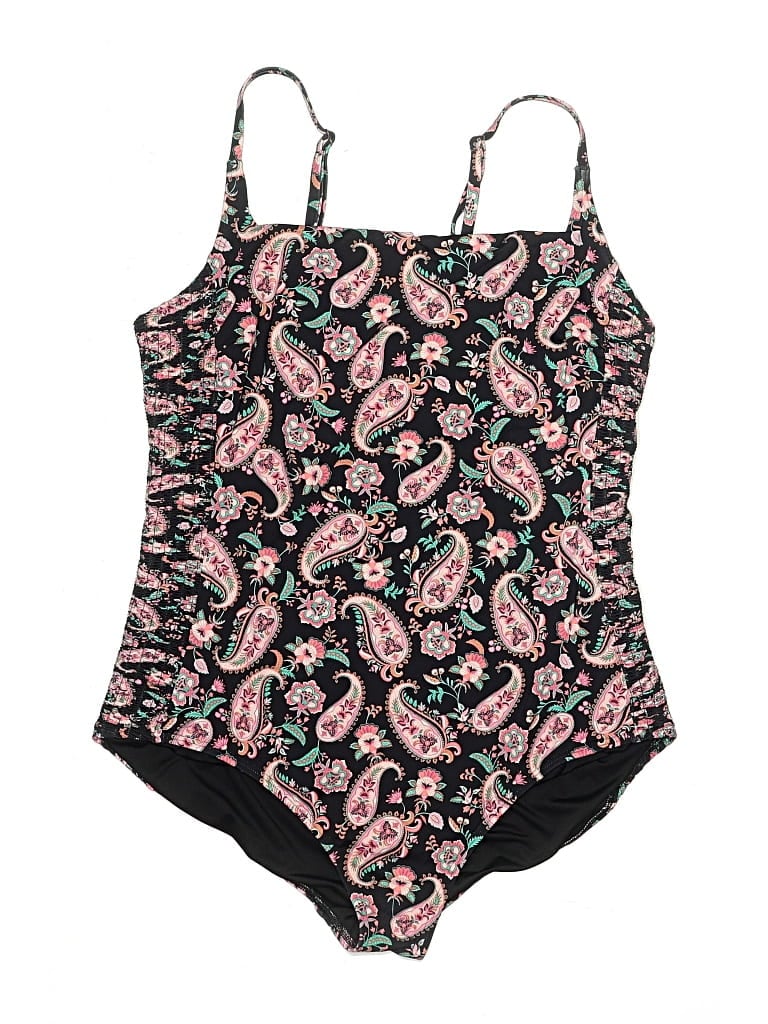 Pre-owned Lands' End One Piece Swimsuit In Black