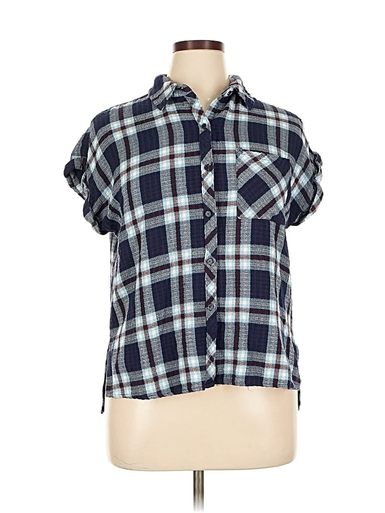 Pre-owned Como Vintage Short Sleeve Button Down Shirt In Blue