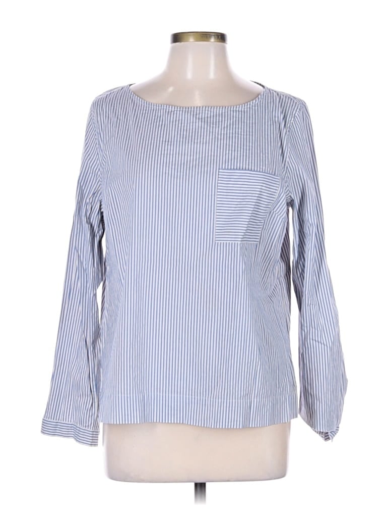 Pre-owned J.crew Factory Store Long Sleeve Blouse In Blue
