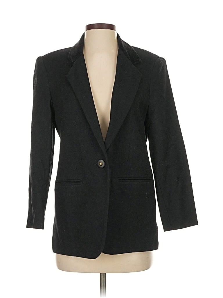 Pre-owned Sag Harbor Wool Blazer Jacket In Black