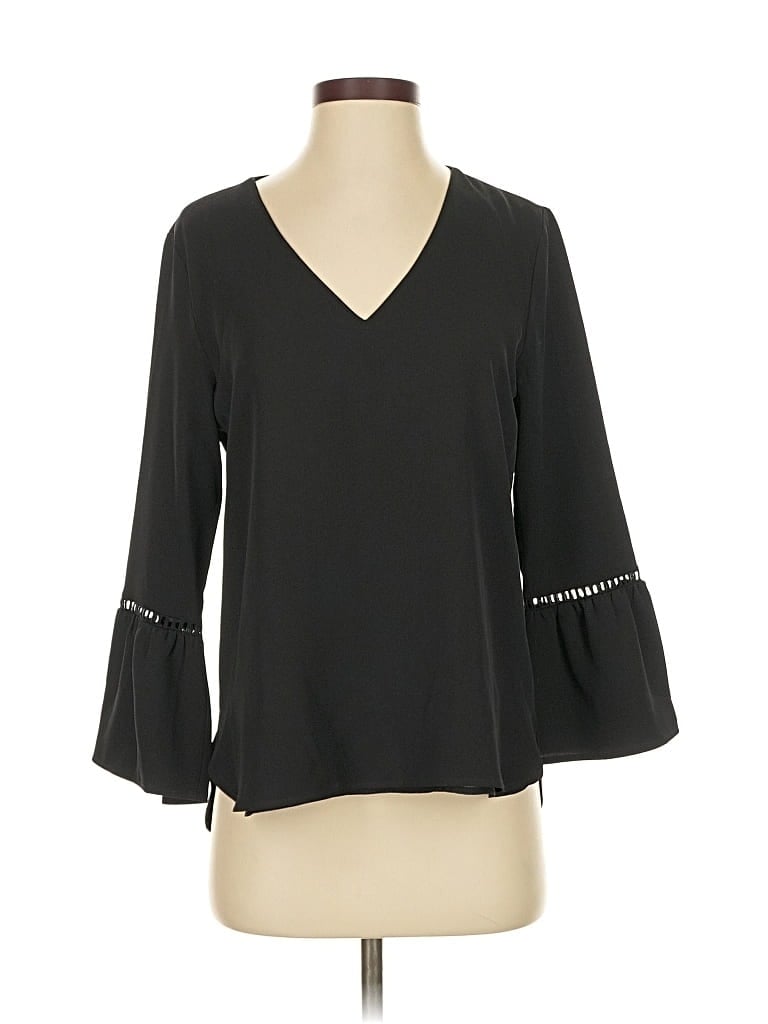 Pre-owned Calvin Klein 3/4 Sleeve Blouse In Black