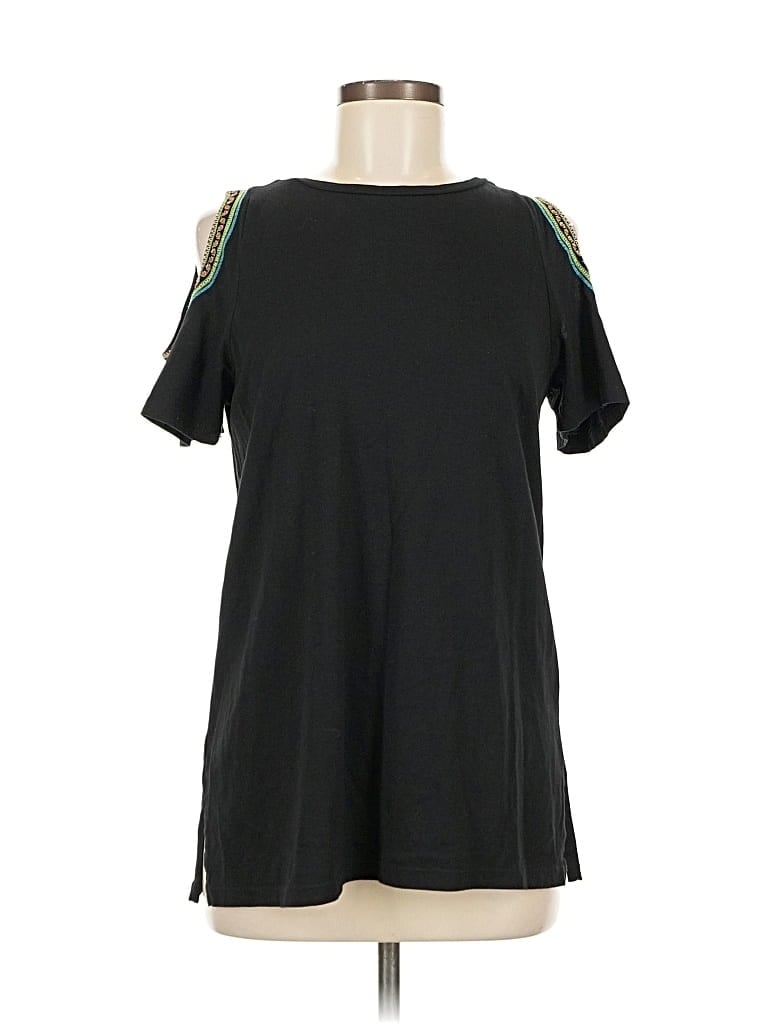 Pre-owned Ann Taylor Loft Short Sleeve T-shirt In Black