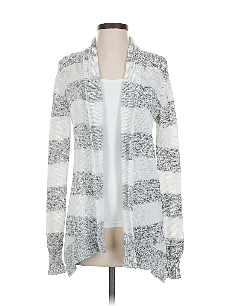 Pre-owned Neiman Marcus Cardigan Sweater In Silver