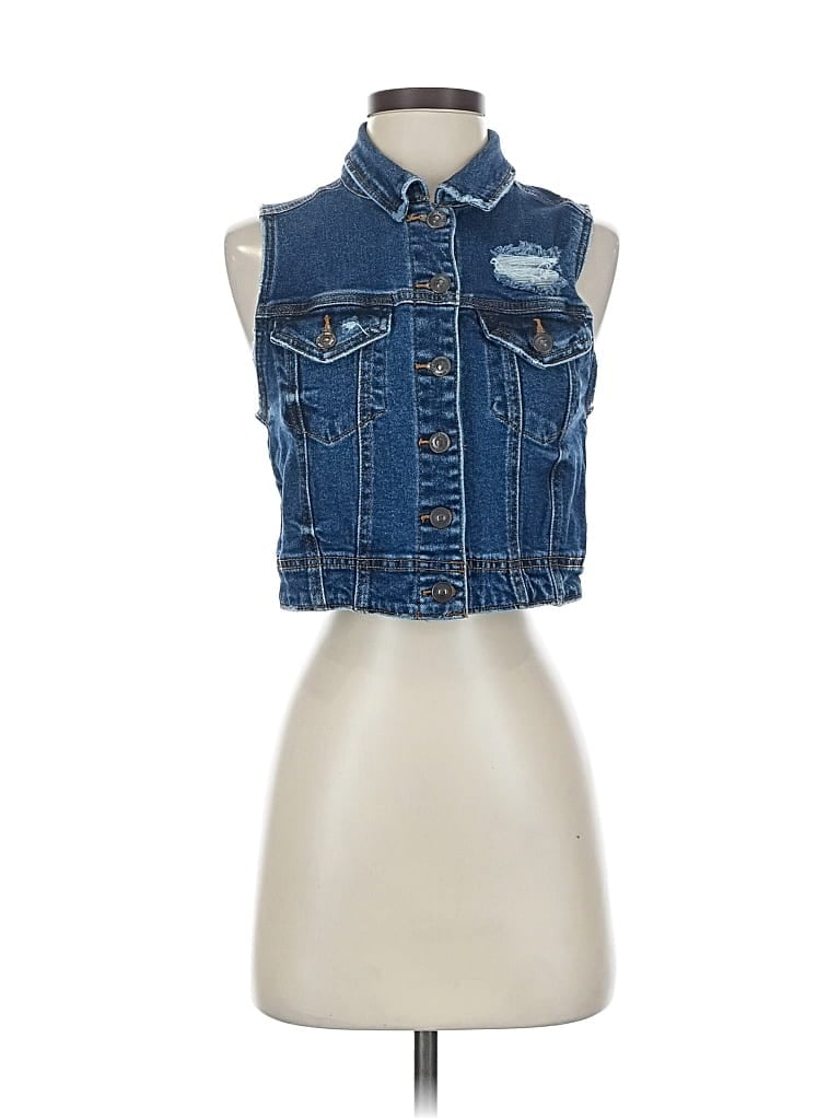 Pre-owned Wax Jean Denim Vest In Blue