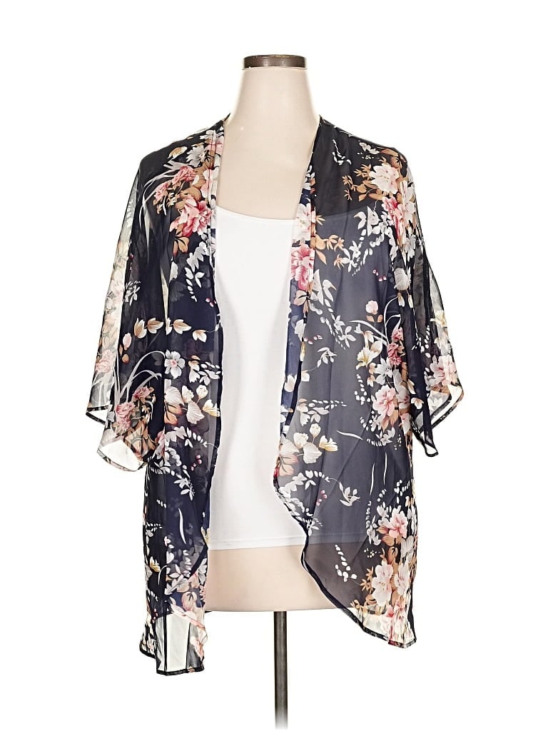 Pre-owned Unbranded Kimono In Black