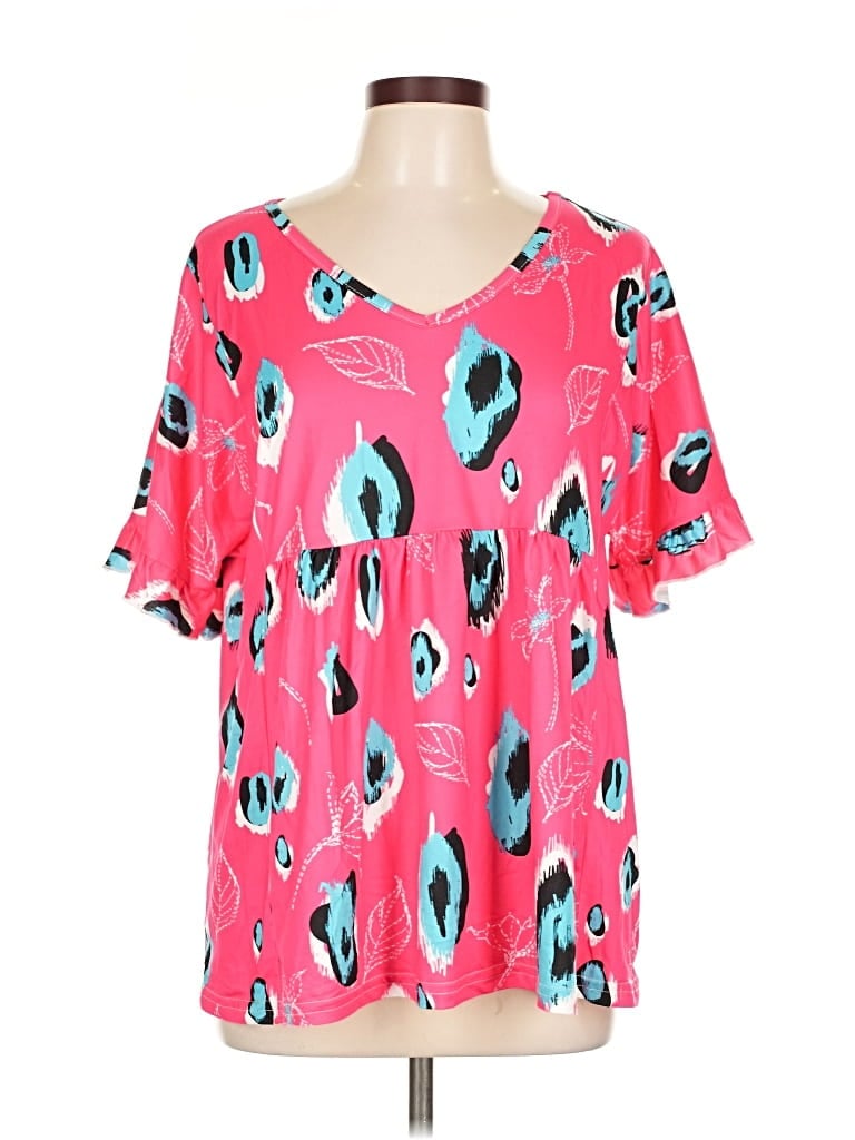 Pre-owned Loveu.dear Short Sleeve Blouse In Pink