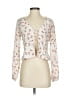 Intermix 100% Silk White Long Sleeve Silk Top Size 4 - photo 1