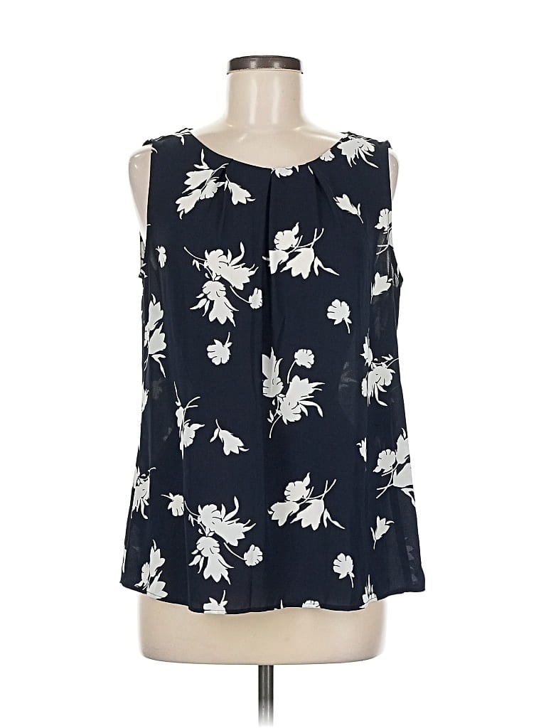 Pre-owned Ann Taylor Loft Outlet Sleeveless Blouse In Blue