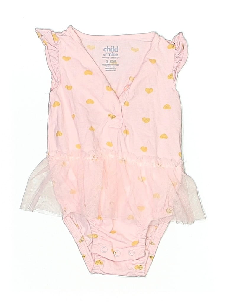 Pre-owned Child Of Mine By Carter's Babies' Short Sleeve Onesie In Pink