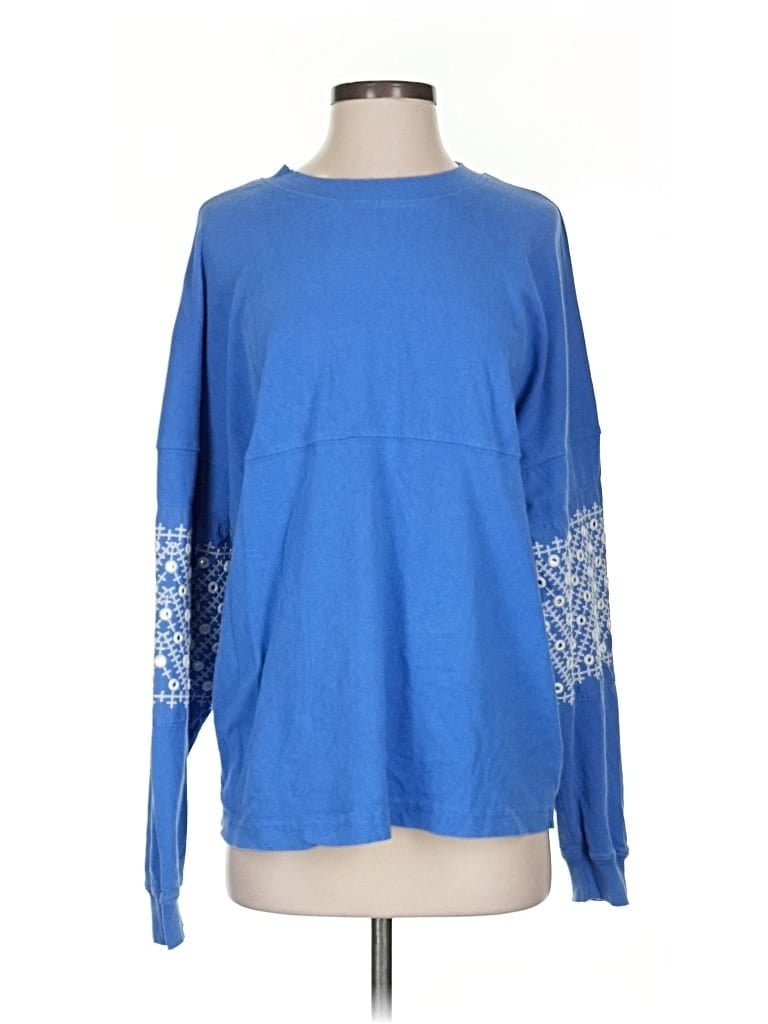 URBAN OUTFITTERS Pre-owned Long Sleeve Top Blue Crew Neck Tops