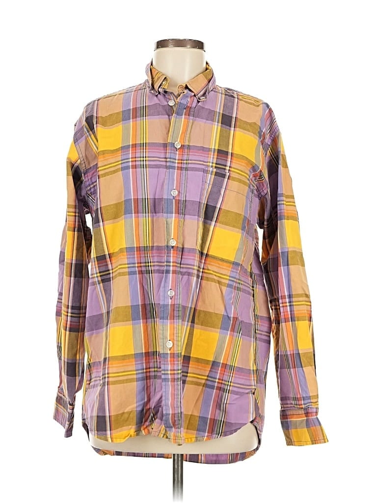 EXPRESS Pre-owned Long Sleeve Button Down Shirt In Yellow