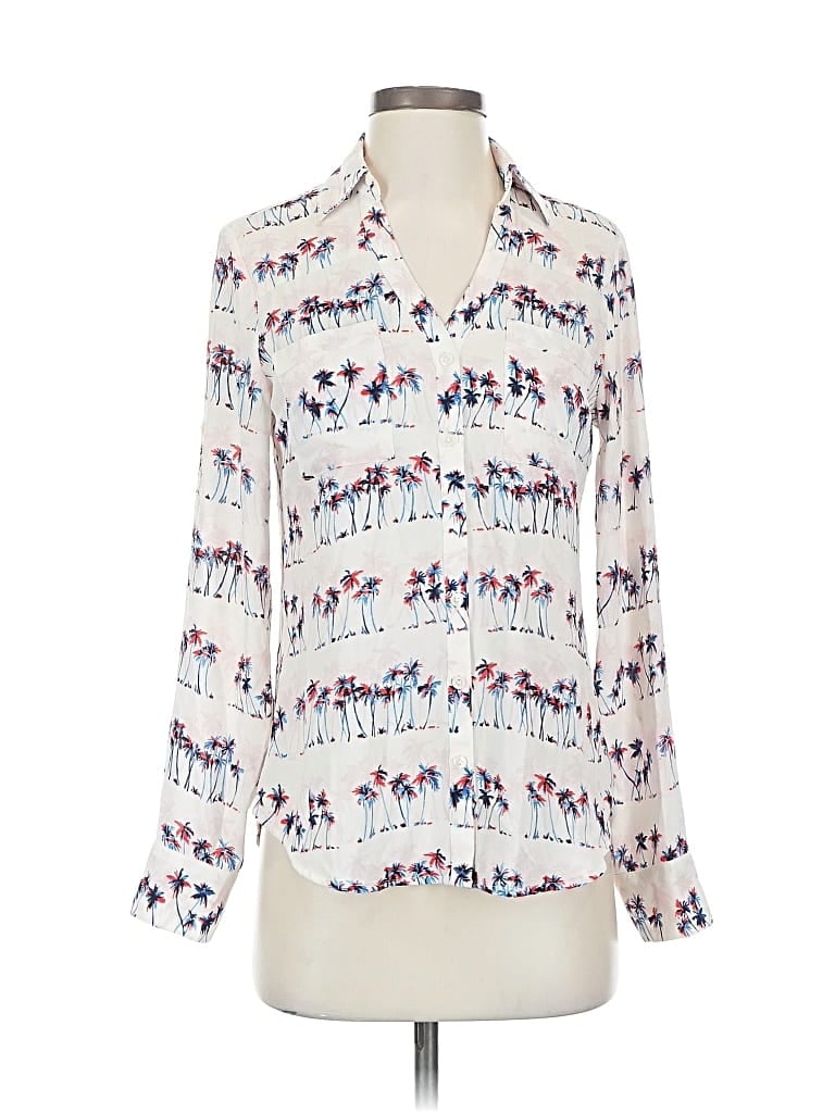 Pre-owned Express Long Sleeve Blouse In White