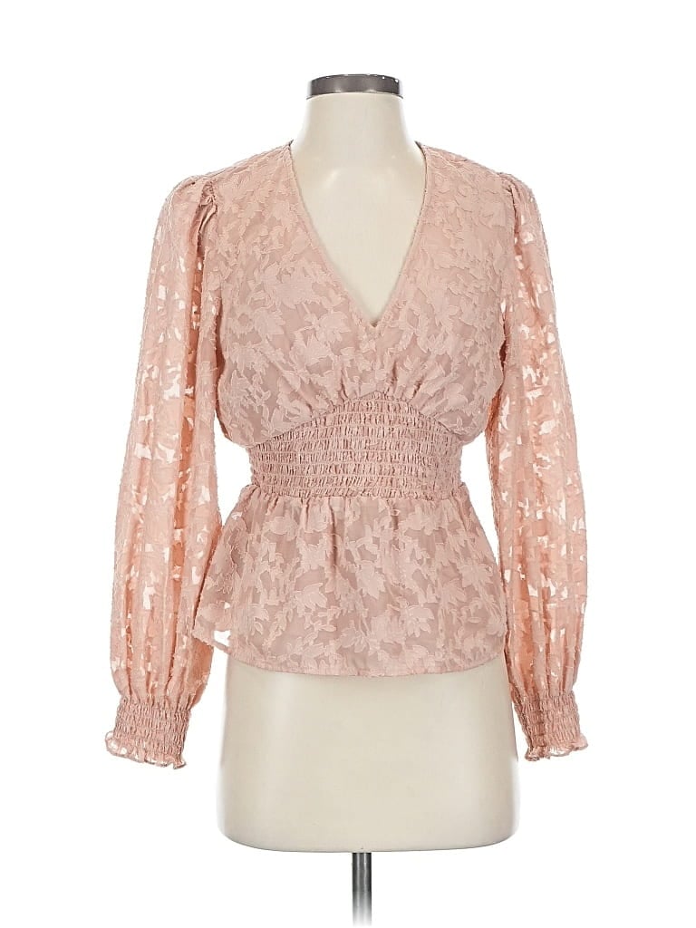 Pre-owned Bcbgmaxazria Long Sleeve Blouse In Pink