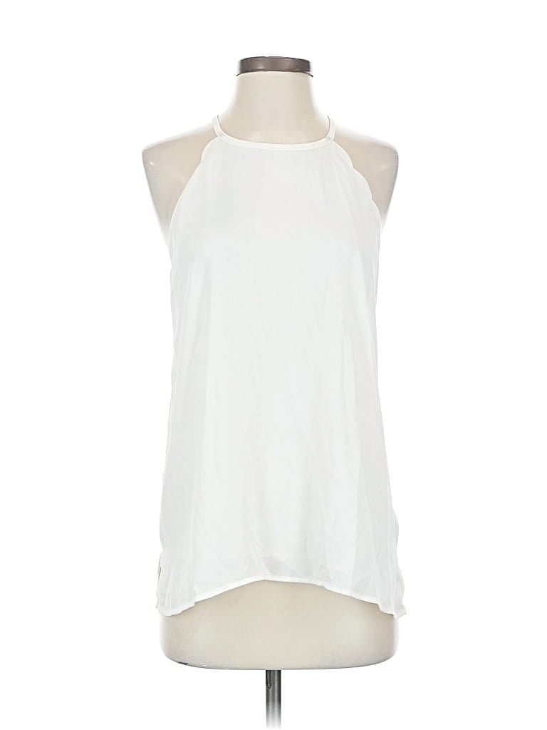 Pre-owned Ann Taylor Loft Sleeveless Blouse In White
