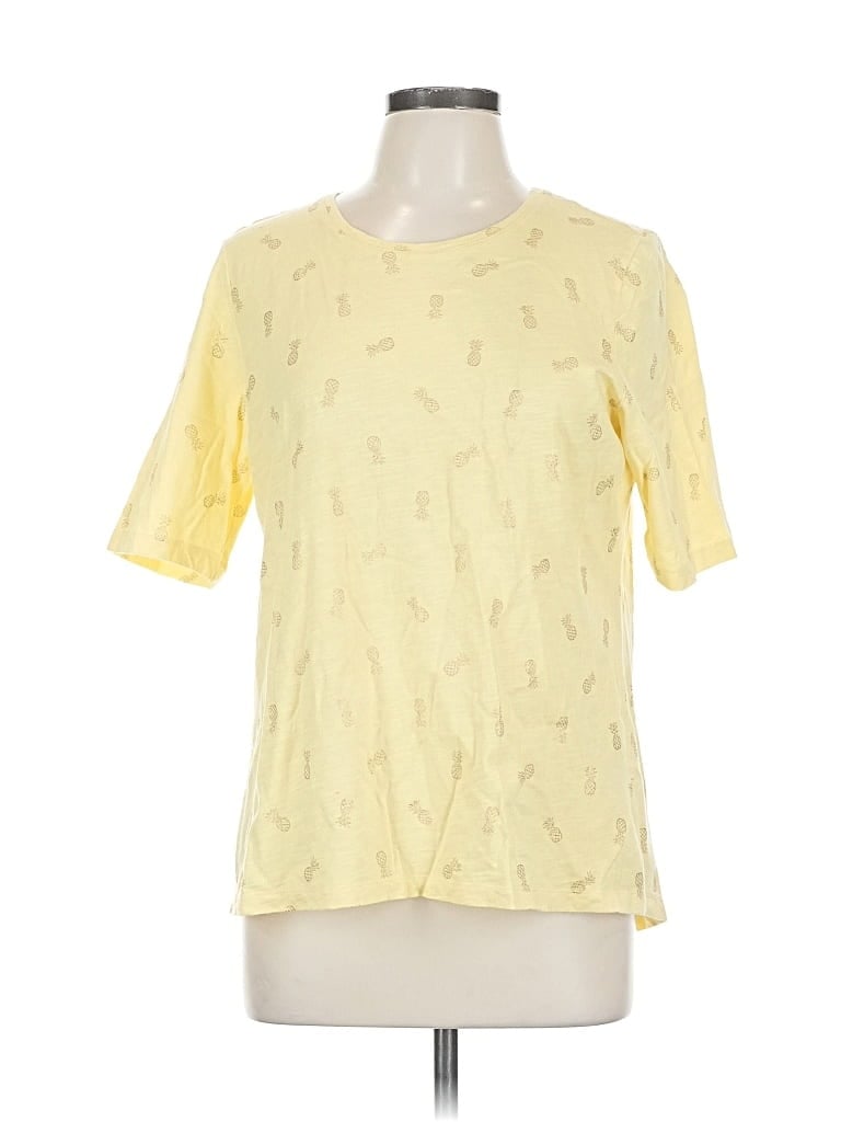 Pre-owned Christopher & Banks Short Sleeve T-shirt In Yellow