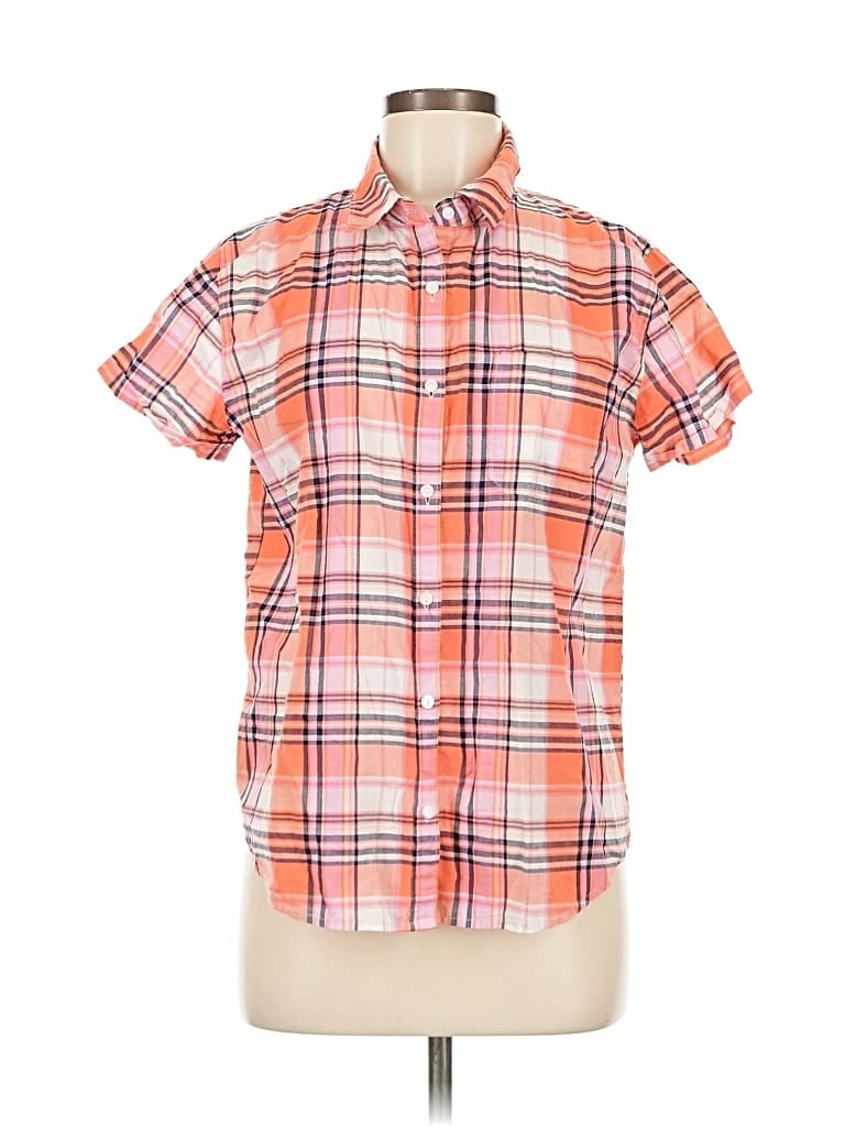 Click to view more detailed imagery on our partner's website Pre-owned St. John's Bay Short Sleeve Button Down Shirt In Orange