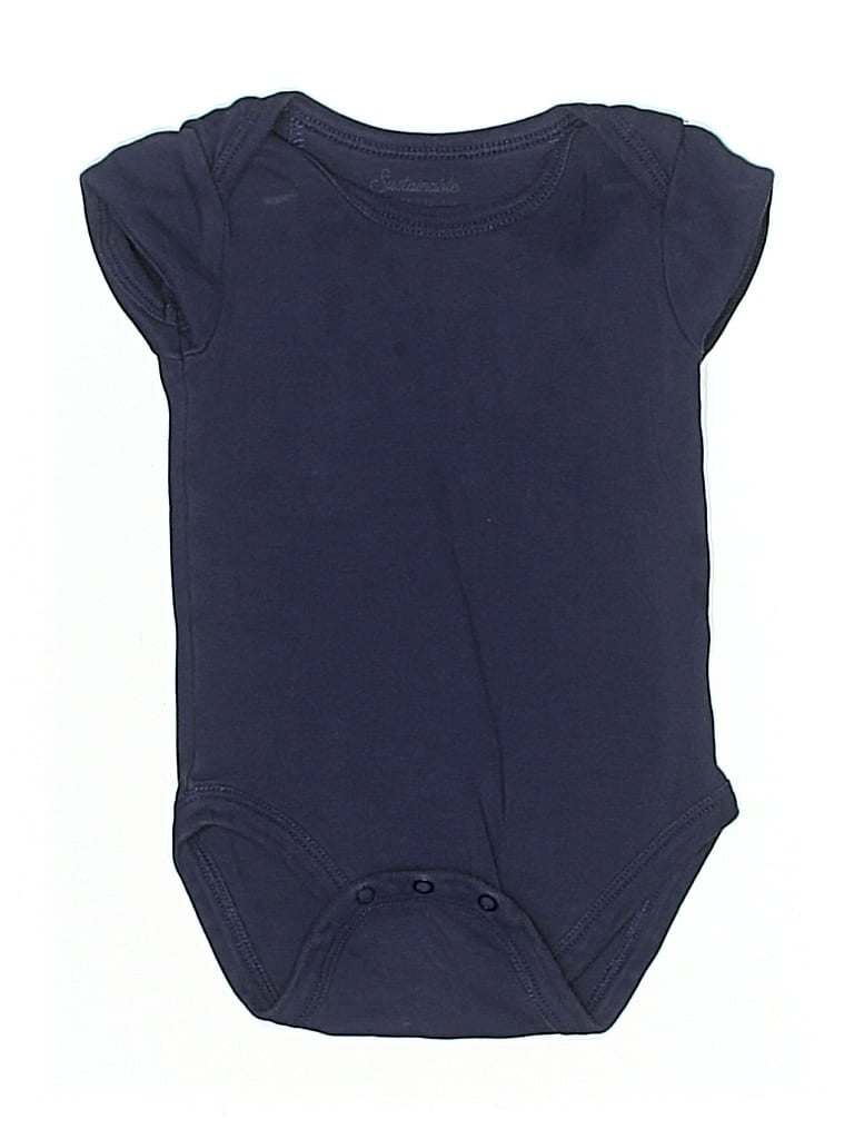 Pre-owned Pact Kids' Short Sleeve Onesie In Blue