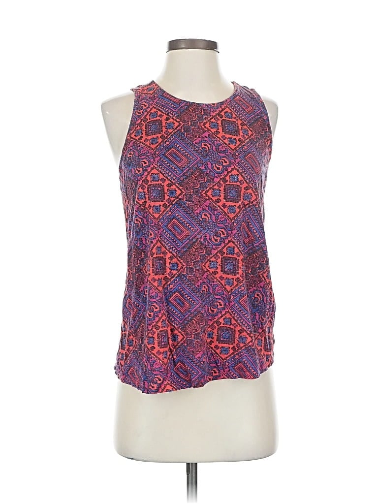 Pre-owned Lucky Lotus Tank Top Purple Halter Neckline Tops