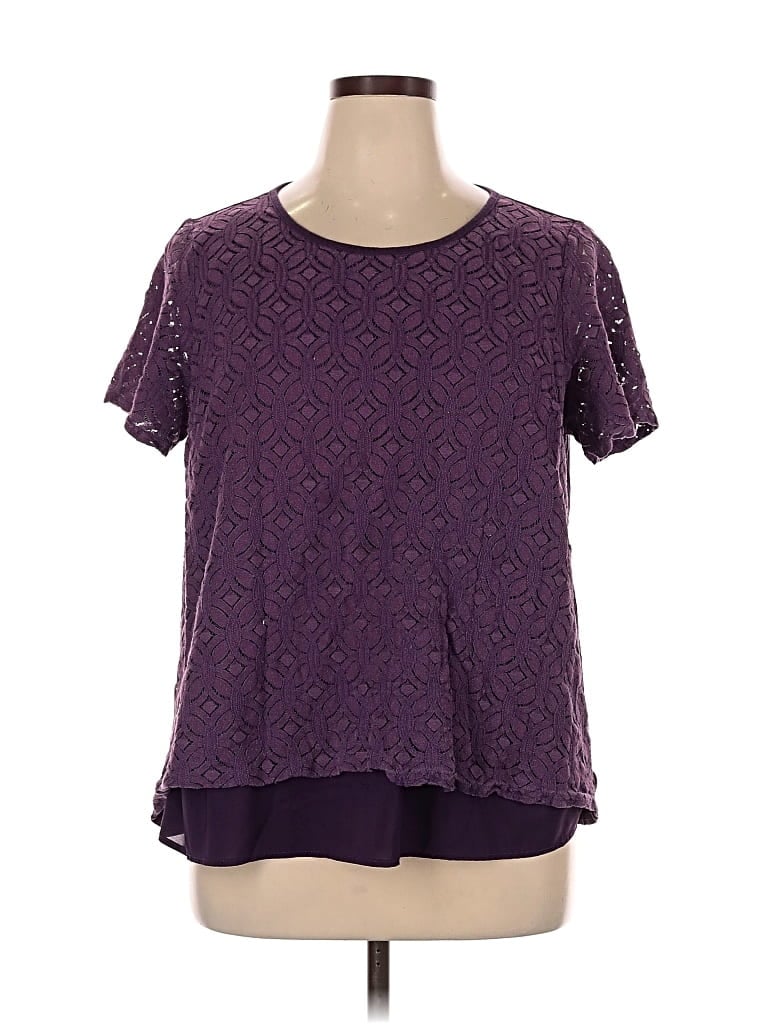 MARKET & SPRUCE Pre-owned Short Sleeve Blouse In Purple