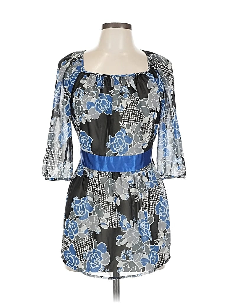 Pre-owned Torrid 3/4 Sleeve Blouse In Blue