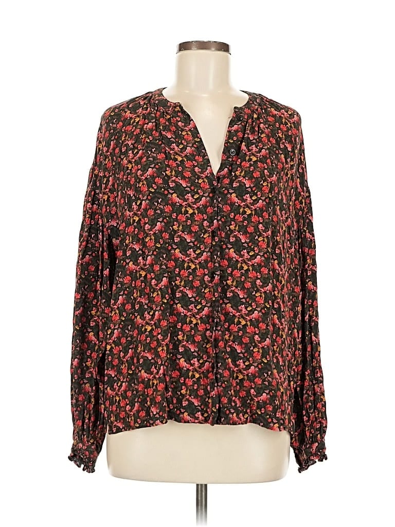 SOMETHING NAVY Pre-owned Long Sleeve Blouse In Brown