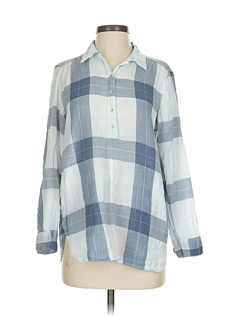 Pre-owned Lou & Grey Long Sleeve Button Down Shirt In Blue