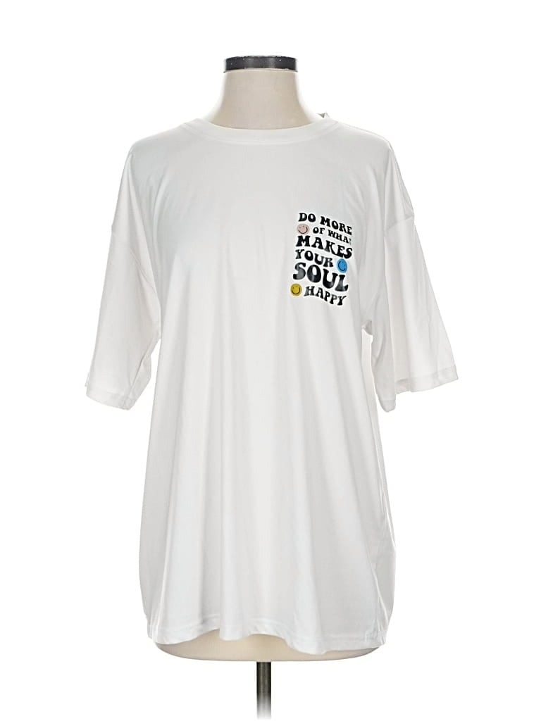 Pre-owned Shein Short Sleeve T-shirt In White