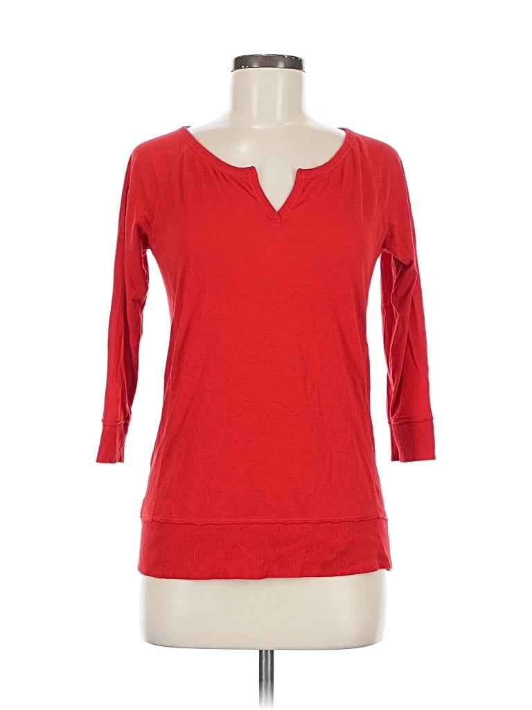 Pre-owned Express 3/4 Sleeve T-shirt In Red