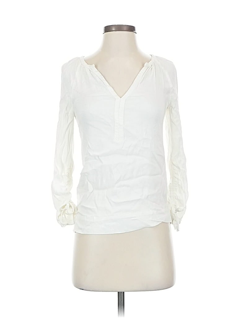 Pre-owned Point Sur 3/4 Sleeve Blouse In White